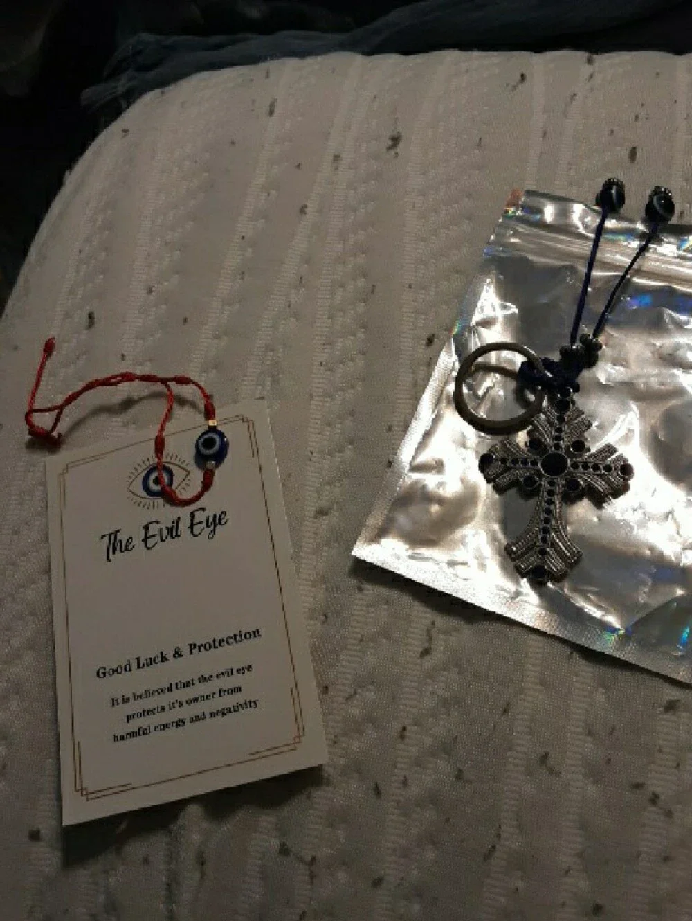 Evil Eye Protective Bracelet, Keychain  Or Purse Charm Set